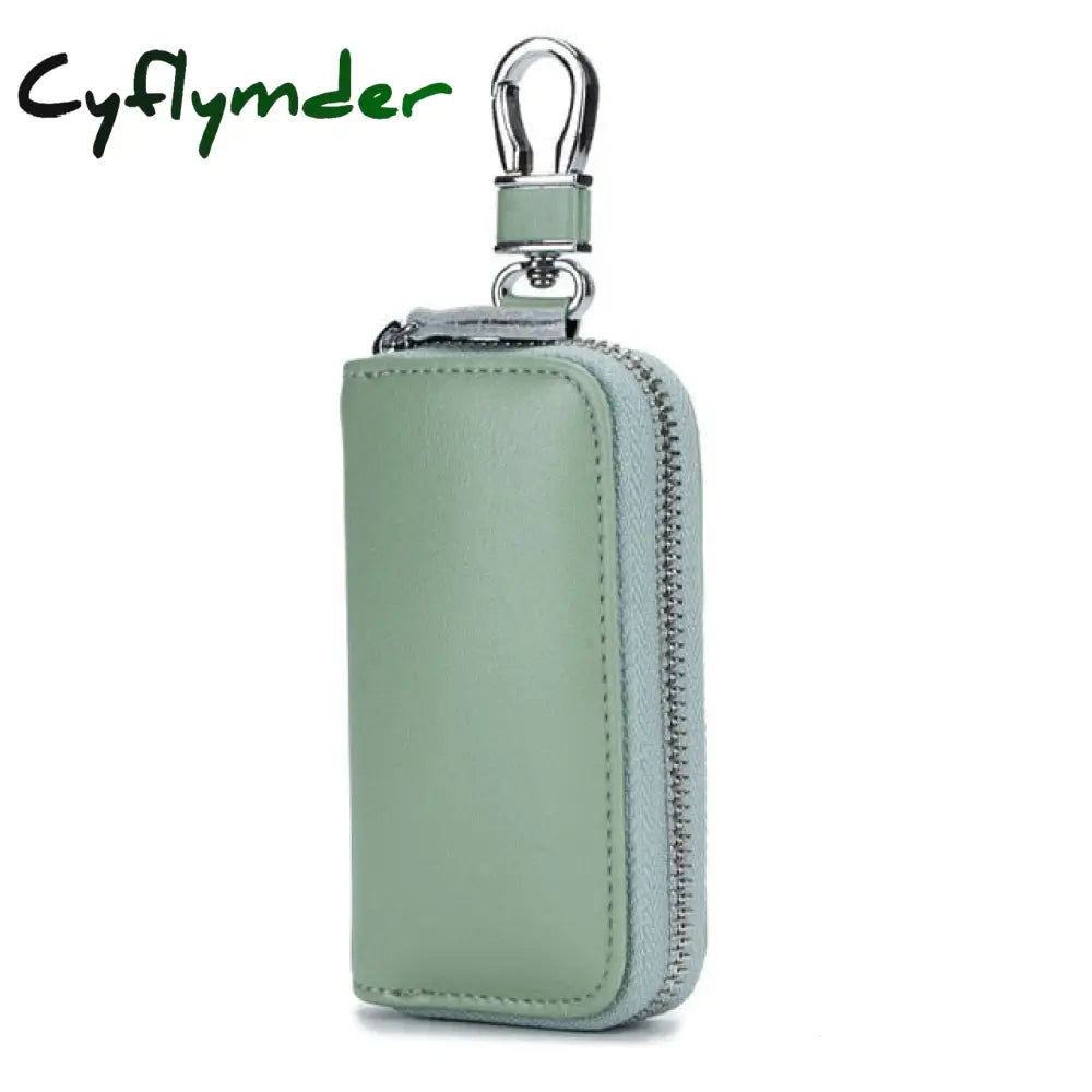 Cyflymder Genuine Leather Unisex Key Wallet Multifunction Keys Organizer Fashion Men Car Holders