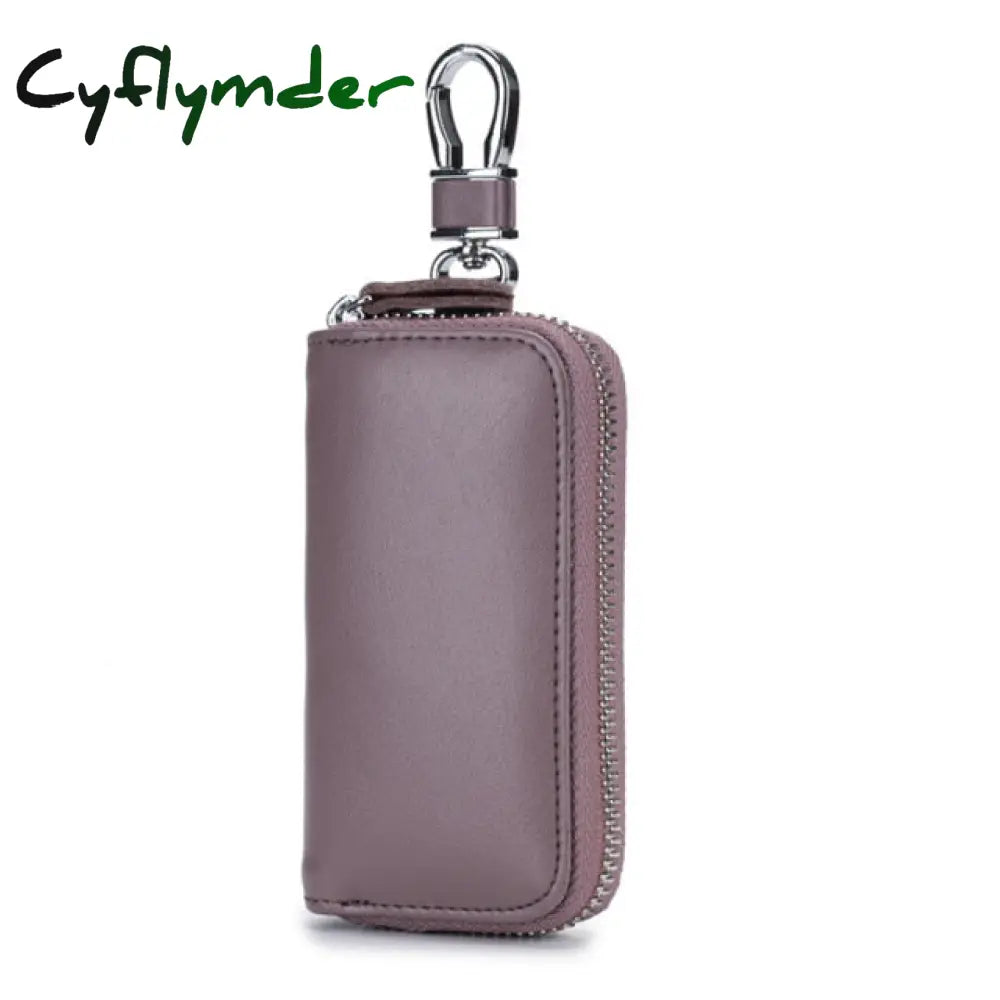 Cyflymder Genuine Leather Unisex Key Wallet Multifunction Keys Organizer Fashion Men Car Holders