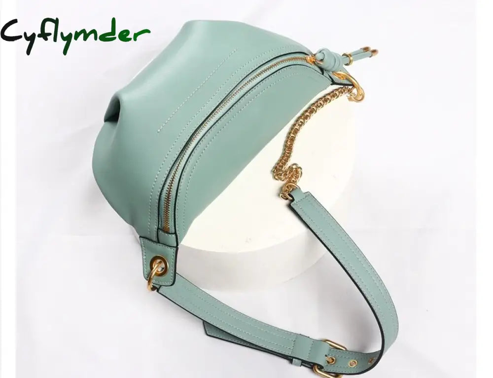 Cyflymder Genuine Leather Waist Bags Women Designer Fanny Pack Fashion Belt Female Lady Wait Bum