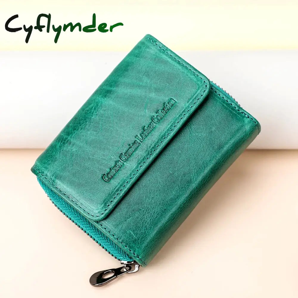 Cyflymder Genuine Leather Wallet Women Clutch Bag Luxury Brand Female Coin Purse Small Rfid Card