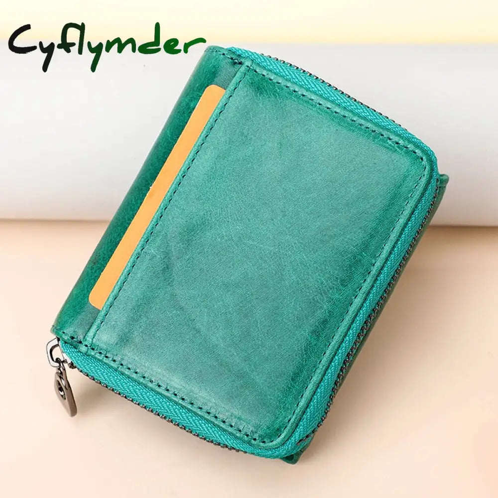 Cyflymder Genuine Leather Wallet Women Clutch Bag Luxury Brand Female Coin Purse Small Rfid Card