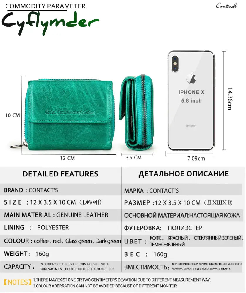 Cyflymder Genuine Leather Wallet Women Clutch Bag Luxury Brand Female Coin Purse Small Rfid Card