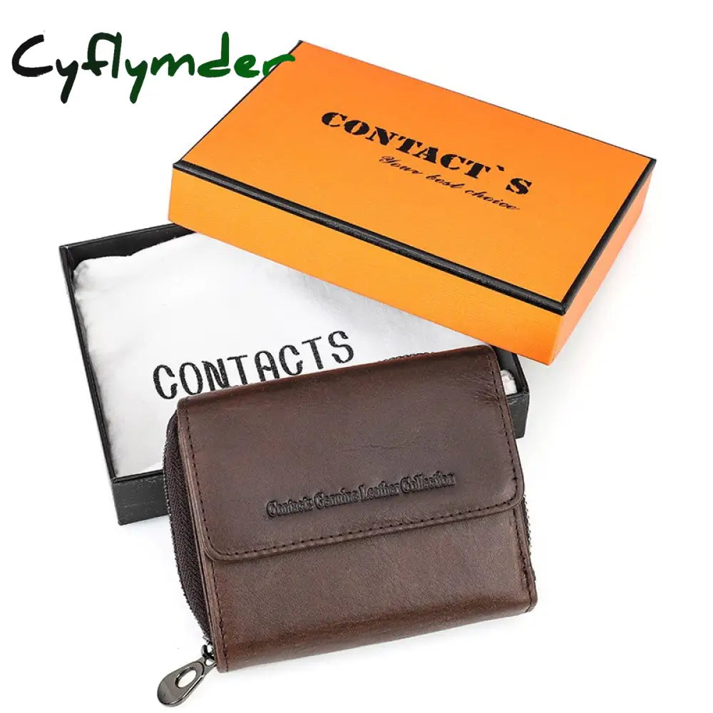 Cyflymder Genuine Leather Wallet Women Clutch Bag Luxury Brand Female Coin Purse Small Rfid Card