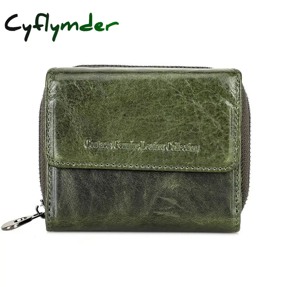 Cyflymder Genuine Leather Wallet Women Clutch Bag Luxury Brand Female Coin Purse Small Rfid Card