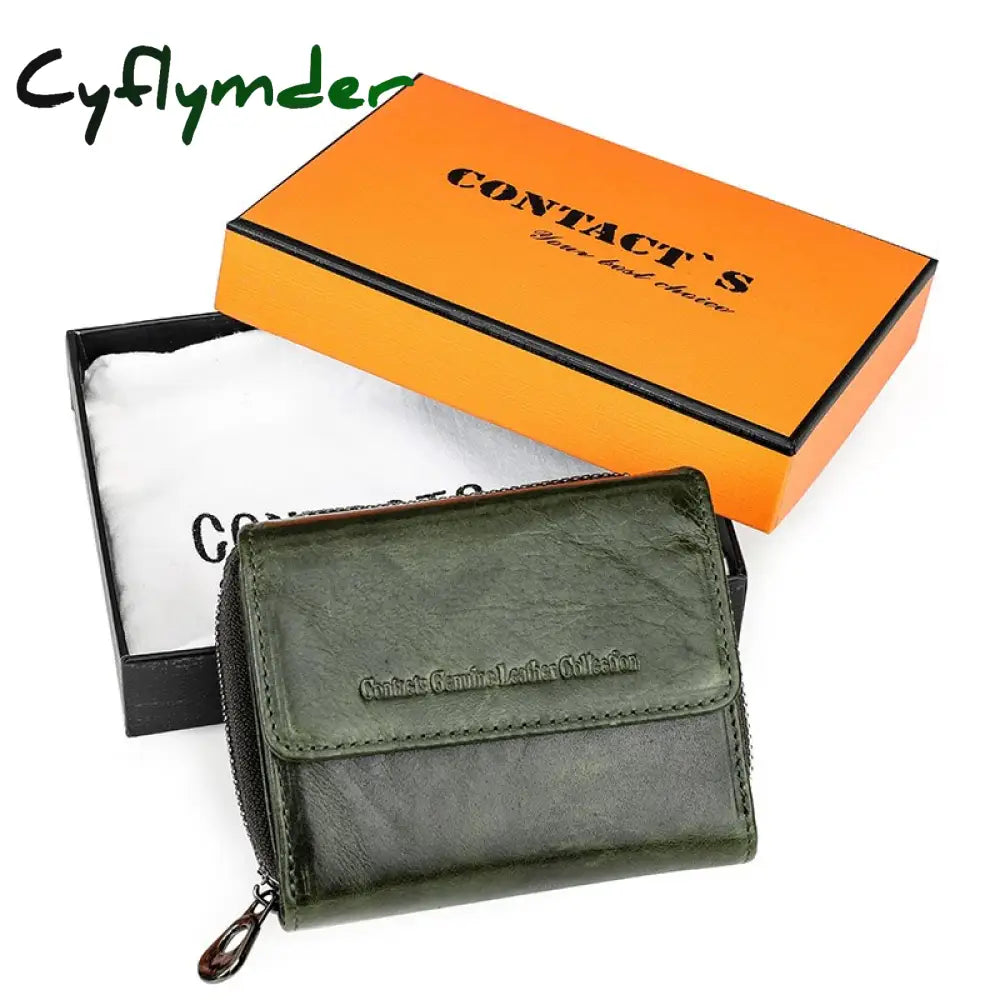 Cyflymder Genuine Leather Wallet Women Clutch Bag Luxury Brand Female Coin Purse Small Rfid Card