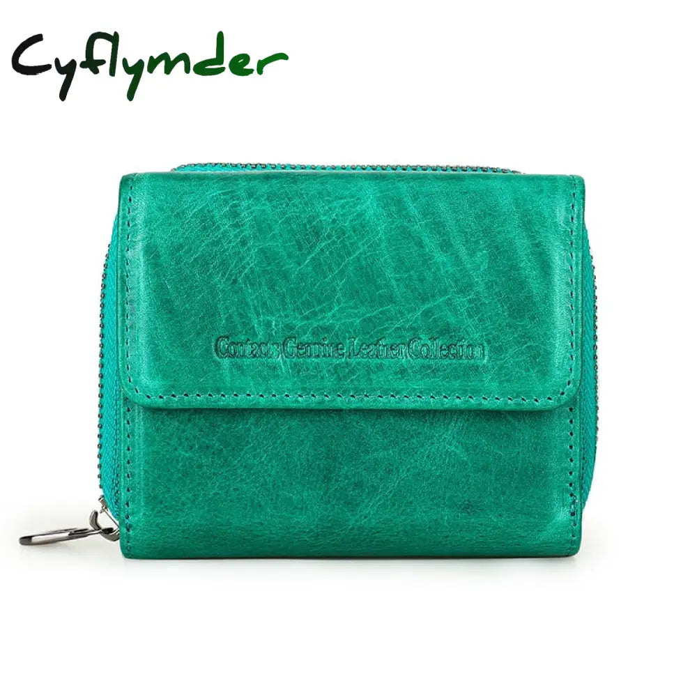 Cyflymder Genuine Leather Wallet Women Clutch Bag Luxury Brand Female Coin Purse Small Rfid Card