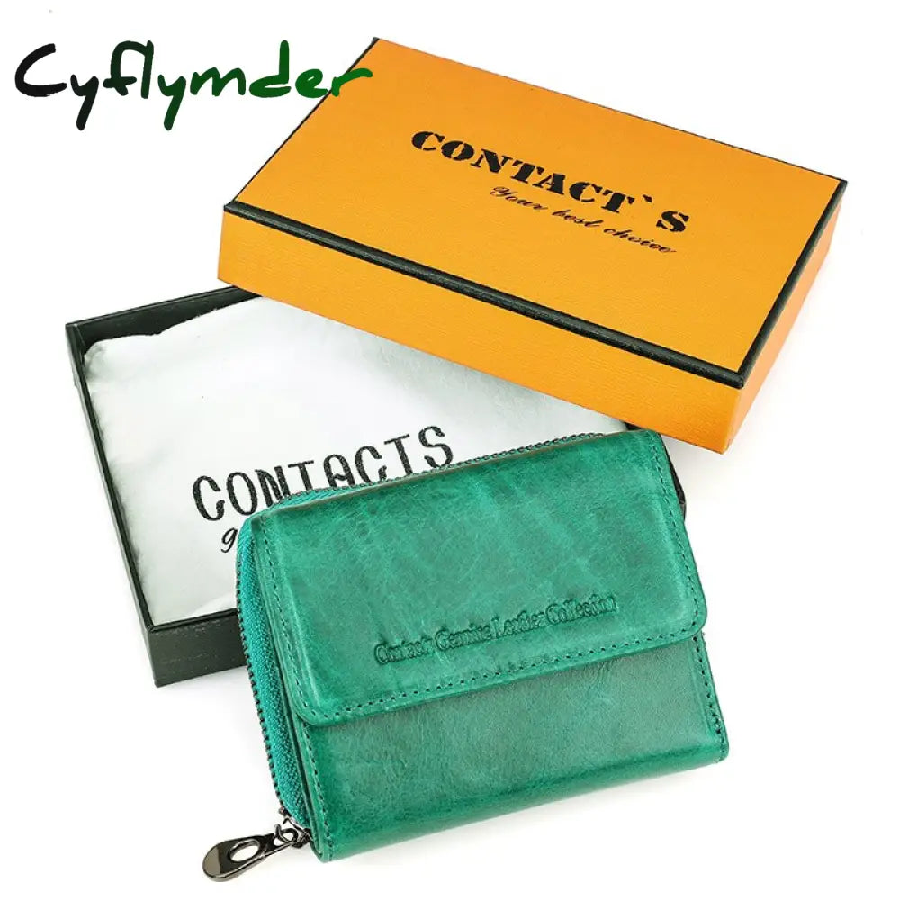 Cyflymder Genuine Leather Wallet Women Clutch Bag Luxury Brand Female Coin Purse Small Rfid Card