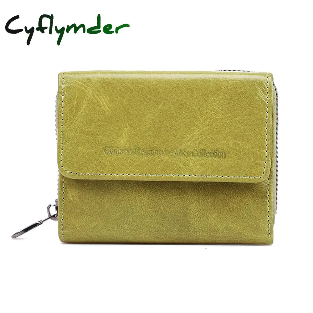 Cyflymder Genuine Leather Wallet Women Clutch Bag Luxury Brand Female Coin Purse Small Rfid Card