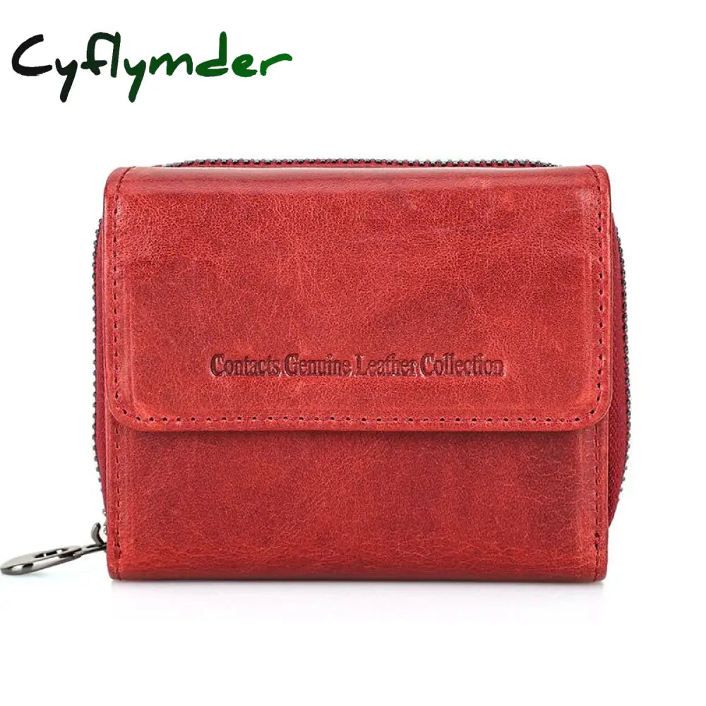 Cyflymder Genuine Leather Wallet Women Clutch Bag Luxury Brand Female Coin Purse Small Rfid Card