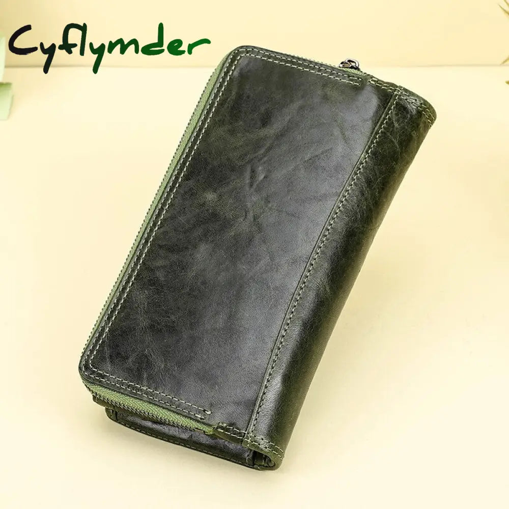 Cyflymder Genuine Leather Wallet Women Long Clutch Bag Fashion Card Holder Wallets Large Capacity