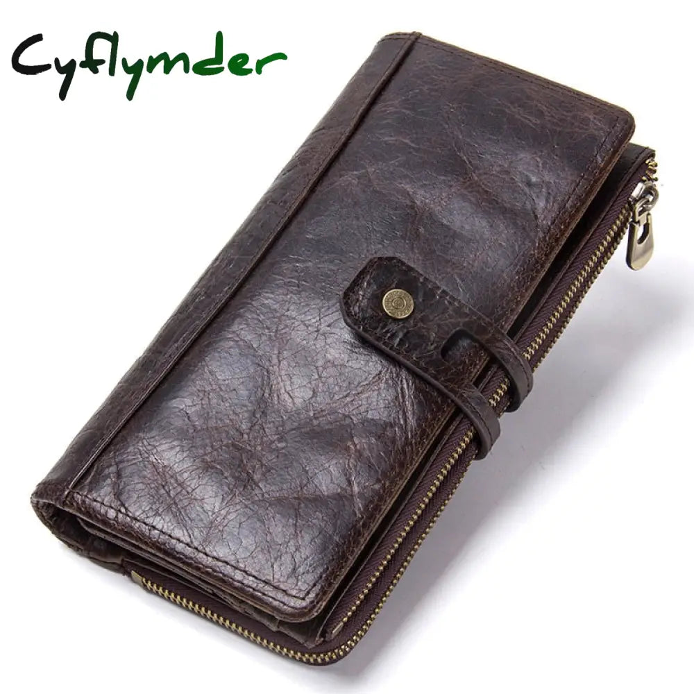 Cyflymder Genuine Leather Wallet Women Long Clutch Bag Fashion Card Holder Wallets Large Capacity