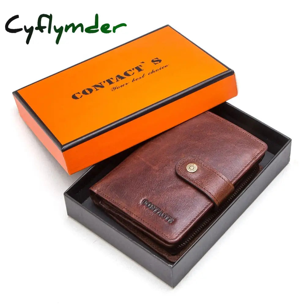 Cyflymder Genuine Leather Wallets Women Men Wallet Short Small Rfid Card Holder Ladies Red Coin