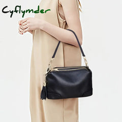 Cyflymder Genuine Leather Women Bag Shoulder Crossbody Luxury Handbags Fashion Ladies Female Large