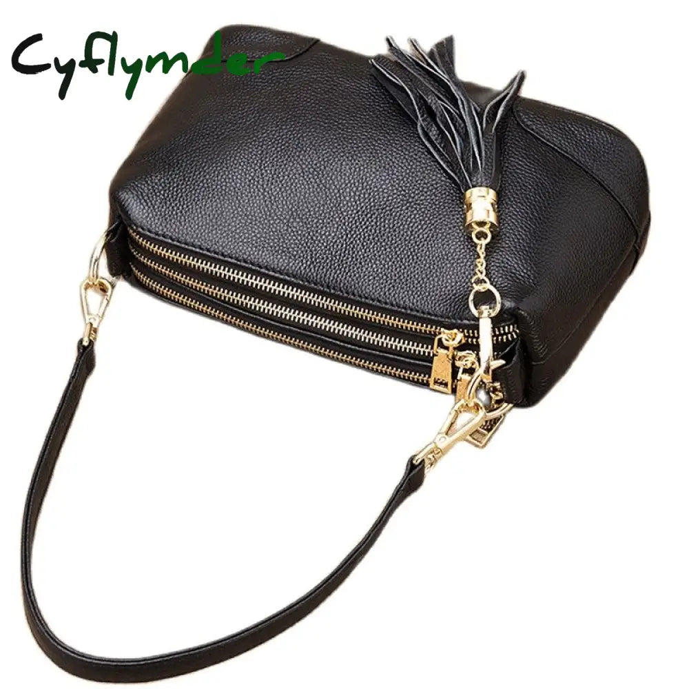 Cyflymder Genuine Leather Women Bag Shoulder Crossbody Luxury Handbags Fashion Ladies Female Large