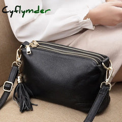 Cyflymder Genuine Leather Women Bag Shoulder Crossbody Luxury Handbags Fashion Ladies Female Large