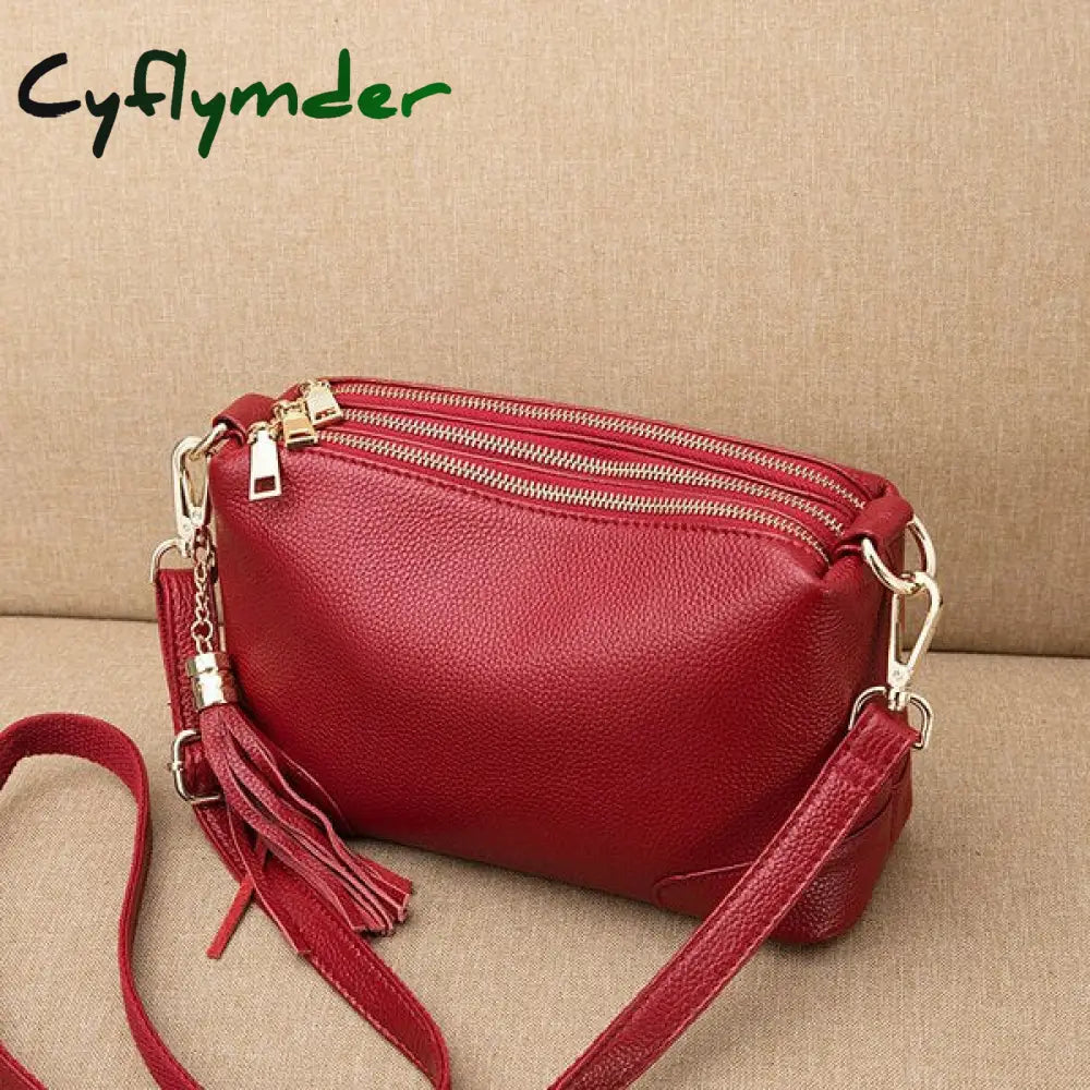 Cyflymder Genuine Leather Women Bag Shoulder Crossbody Luxury Handbags Fashion Ladies Female Large