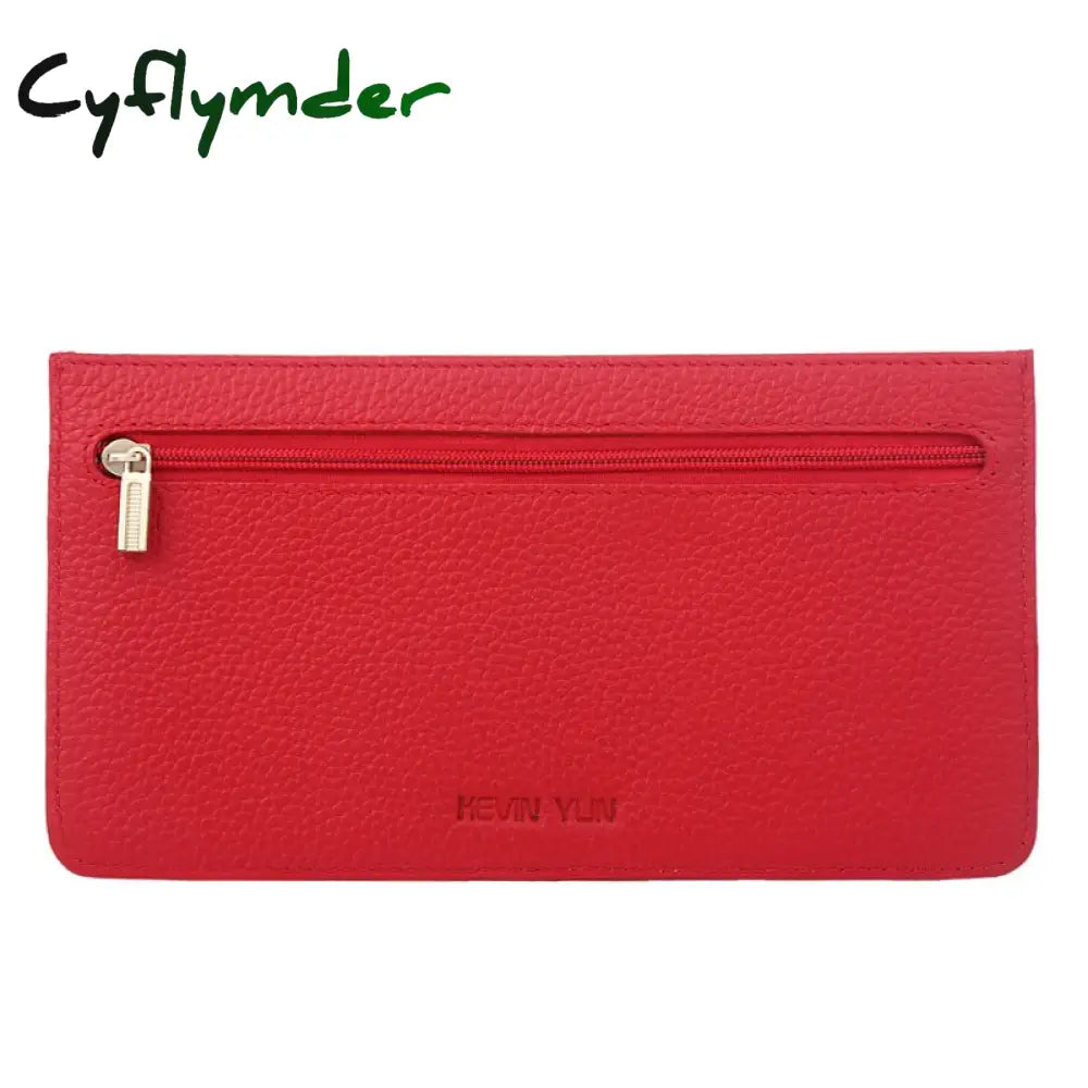 Cyflymder Genuine Leather Women Card Holder Patchwork Credit Case Wallet