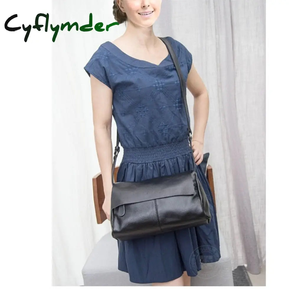 Cyflymder Genuine Leather Women’s Shoulder Bags Fashion Crossbody For Women Large Tote Purse