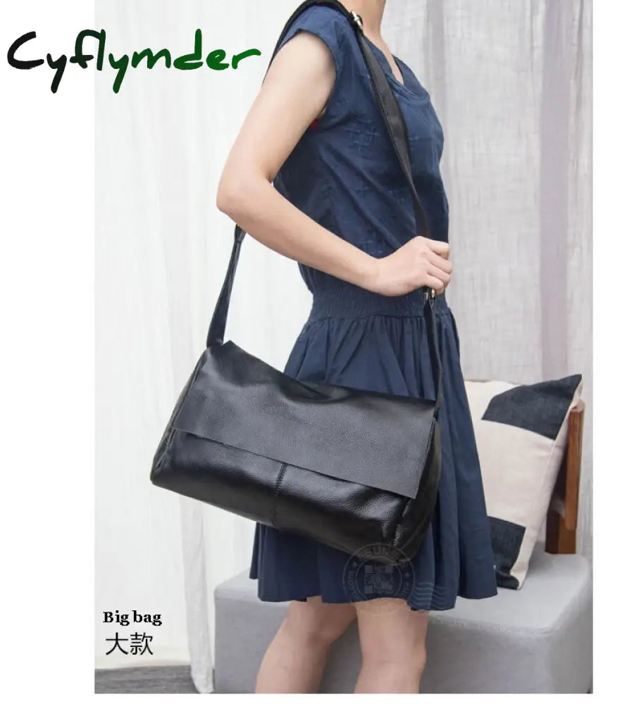 Cyflymder Genuine Leather Women’s Shoulder Bags Fashion Crossbody For Women Large Tote Purse