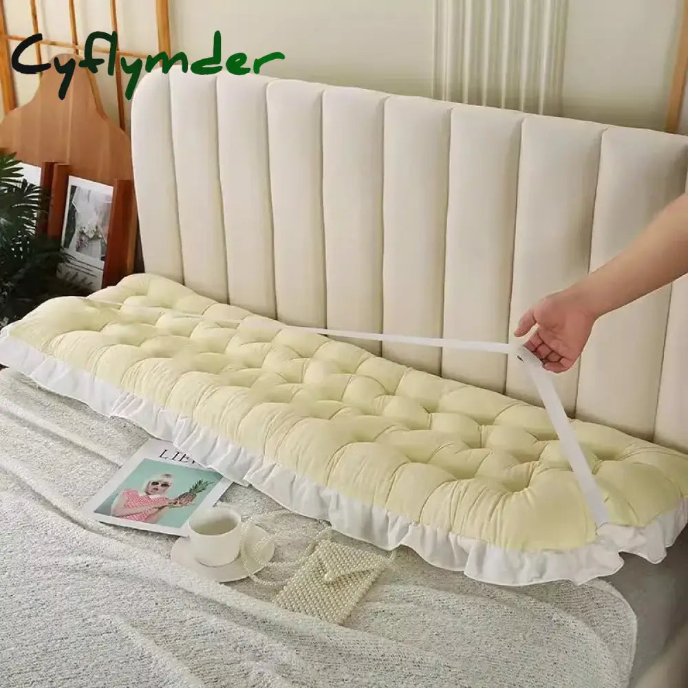 Cyflymder Giant Tatami Plush Cushion Soft Lace Headboard Neck Stuffed Pillow Body Bedside Back Bed Cushion Large