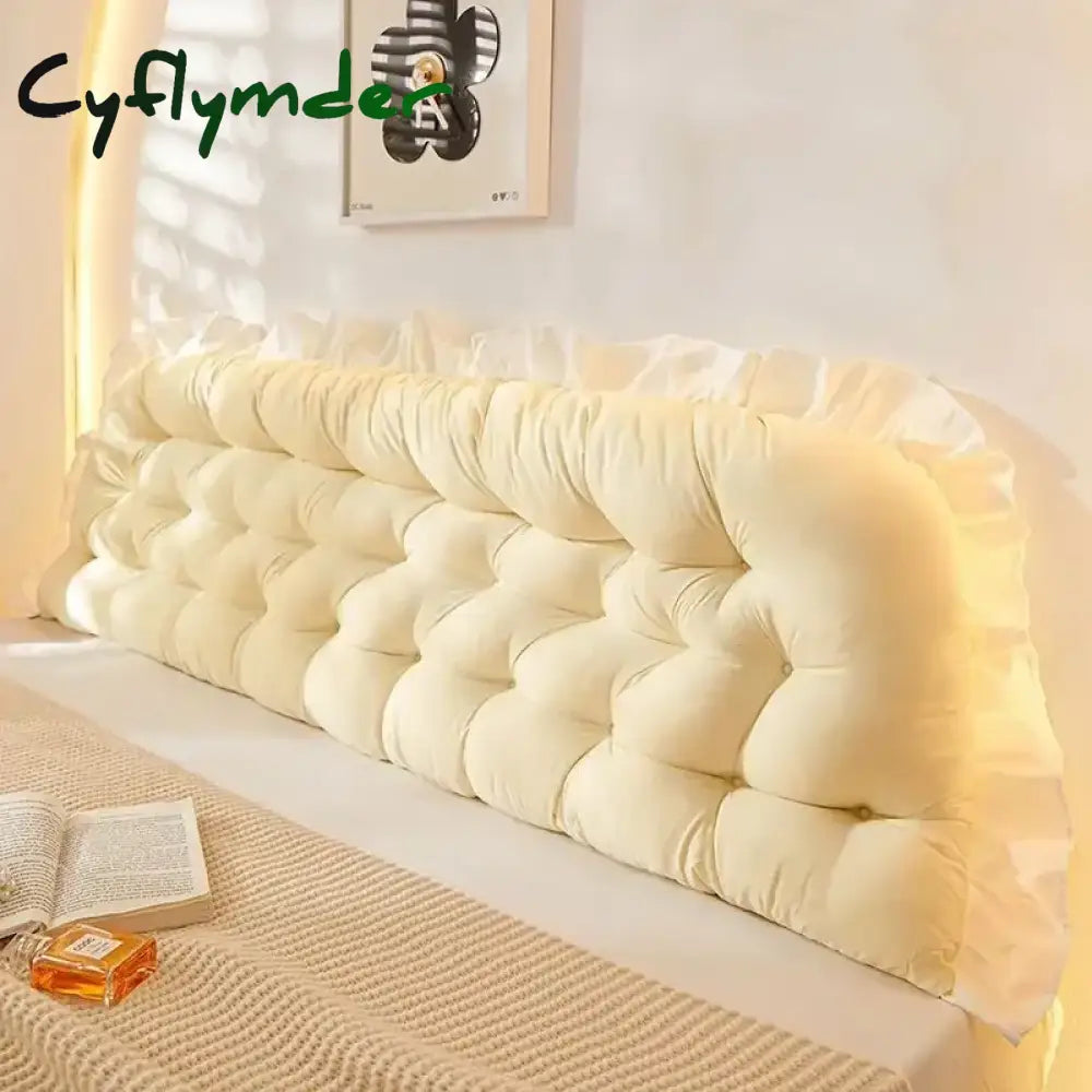 Cyflymder Giant Tatami Plush Cushion Soft Lace Headboard Neck Stuffed Pillow Body Bedside Back Bed Cushion Large