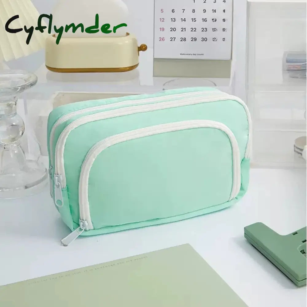 Cyflymder Girl Pink Large Capacity Pencil Bag Aesthetic School Cases Korean Stationery Holder Pen