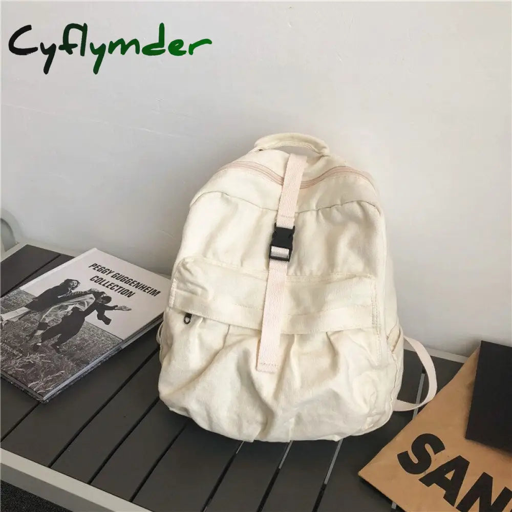 Cyflymder Girl Women Backpack School Bag Women’s Student Fashion Canvas Teenager Teenage Bagpack