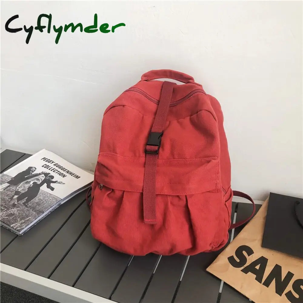 Cyflymder Girl Women Backpack School Bag Women’s Student Fashion Canvas Teenager Teenage Bagpack