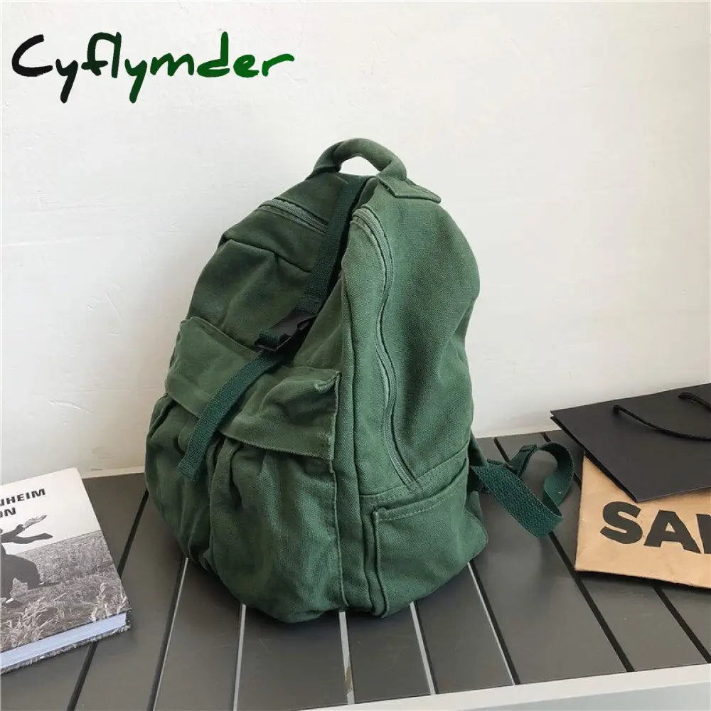 Cyflymder Girl Women Backpack School Bag Women’s Student Fashion Canvas Teenager Teenage Bagpack