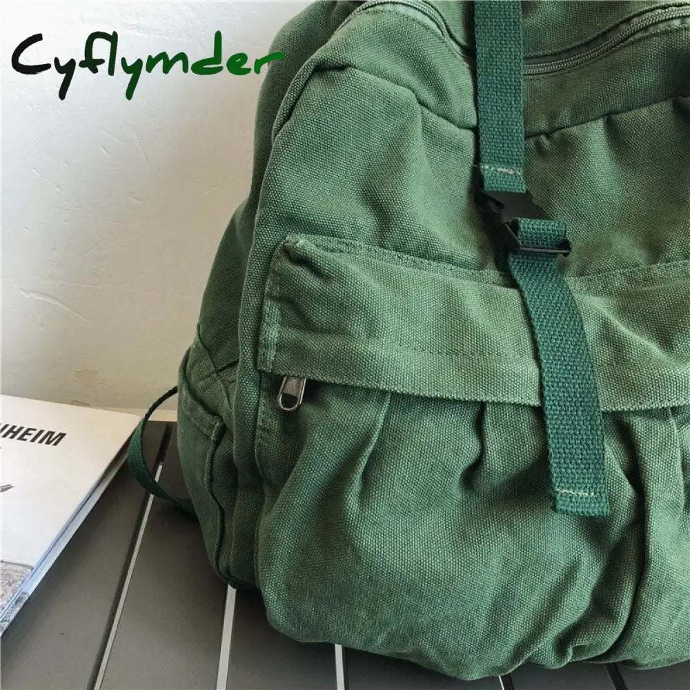 Cyflymder Girl Women Backpack School Bag Women’s Student Fashion Canvas Teenager Teenage Bagpack