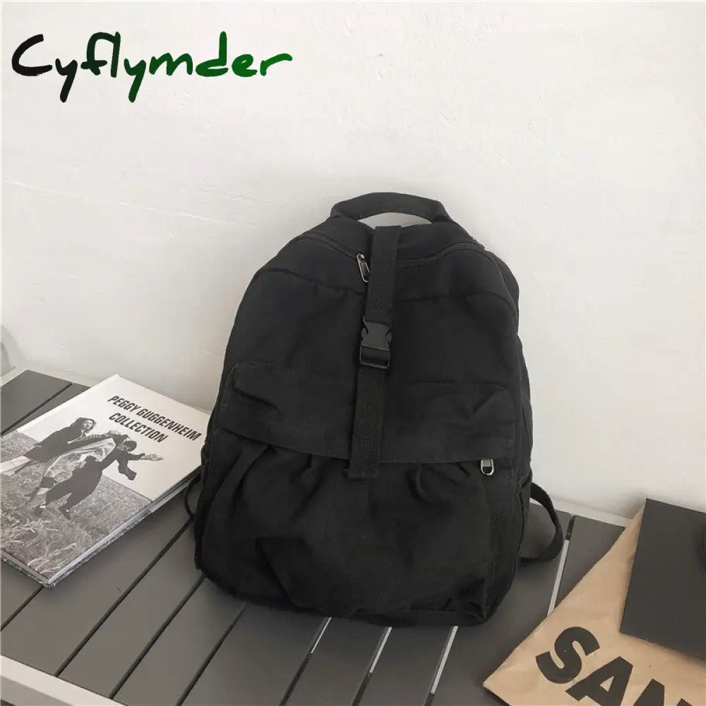 Cyflymder Girl Women Backpack School Bag Women’s Student Fashion Canvas Teenager Teenage Bagpack