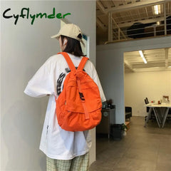 Cyflymder Girl Women Backpack School Bag Women’s Student Fashion Canvas Teenager Teenage Bagpack