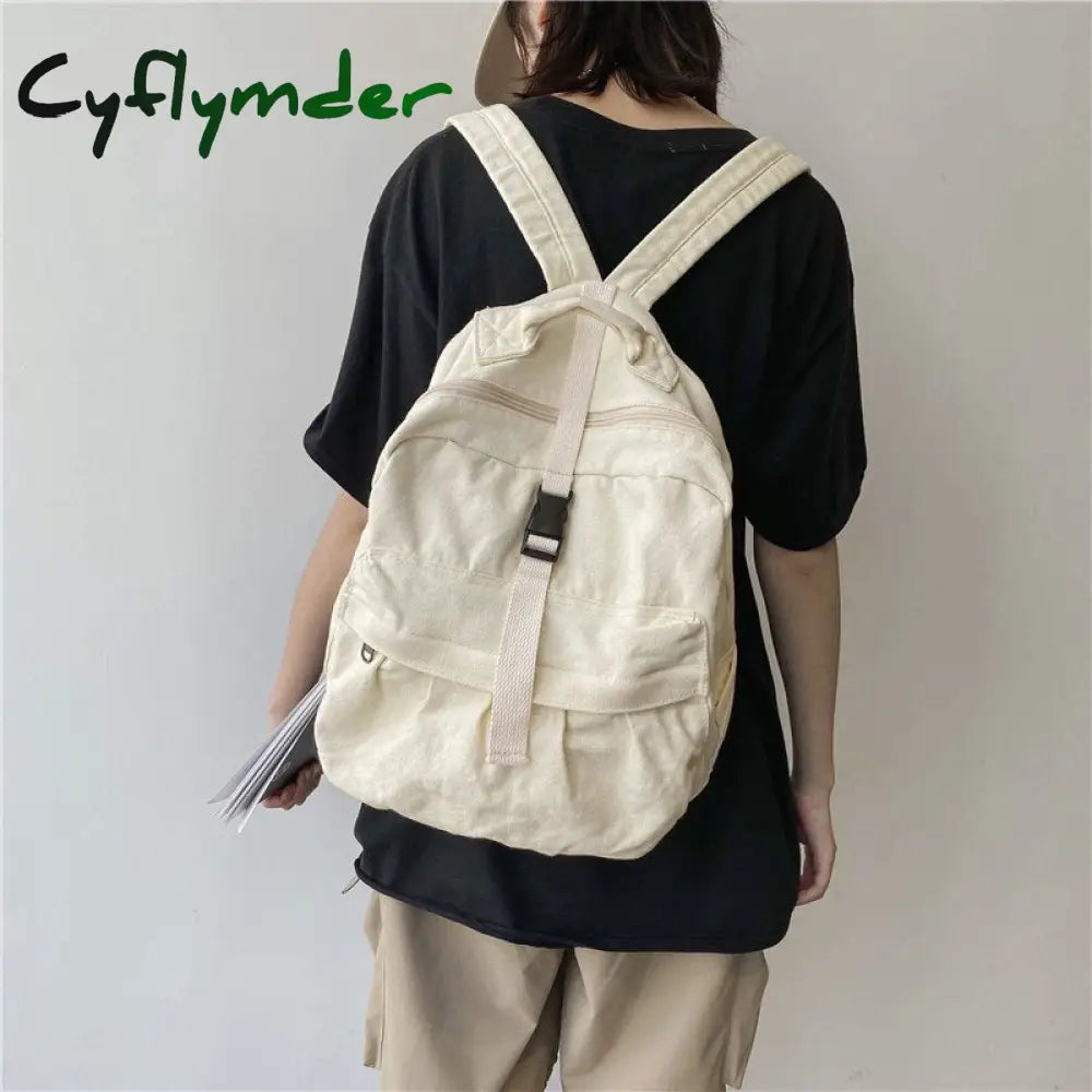 Cyflymder Girl Women Backpack School Bag Women’s Student Fashion Canvas Teenager Teenage Bagpack