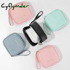 Cyflymder Girls Sanitary Napkin Pad Pouch Pu Leather Tampon Storage Bag Portable Makeup Lipstick