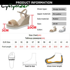 Cyflymder Gold Silver Glitters Wedge Sandals Women Buckle Strap Chunky Platform Sandles Woman