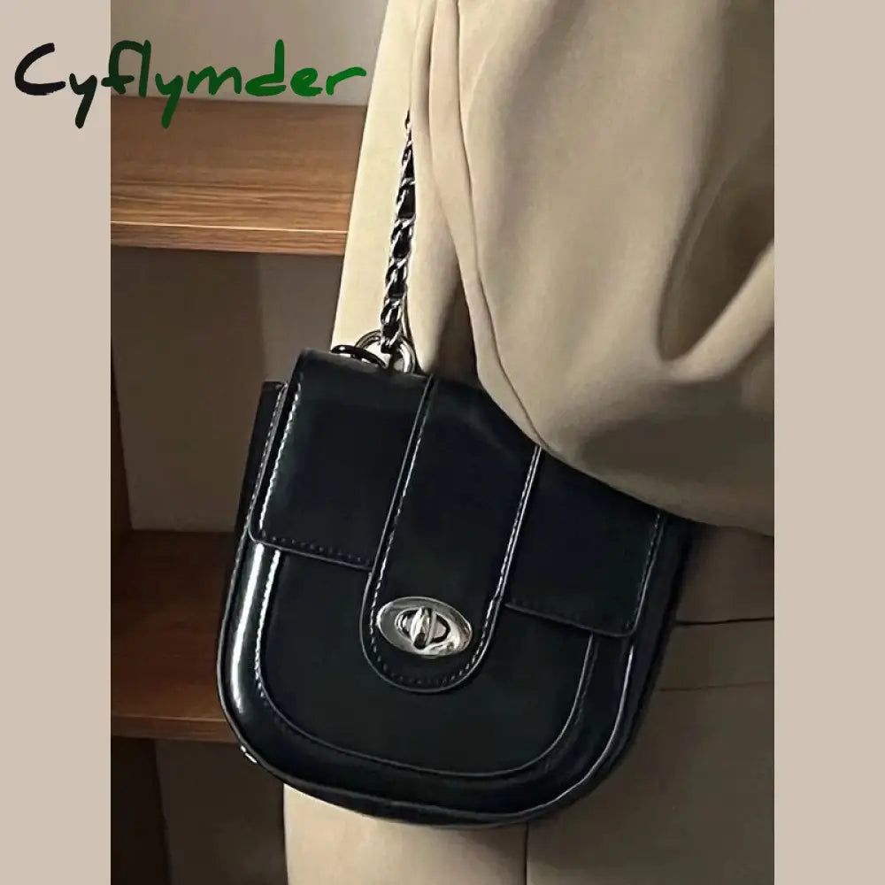 Cyflymder Gothic Messenger Bag Trendyol Spring Designer Shoulder For Women Solid Colour Pu Leather