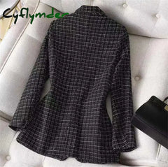 Cyflymder - Green Casual Print Patchwork Cardigan Turn-Back Collar Outerwear Blazers