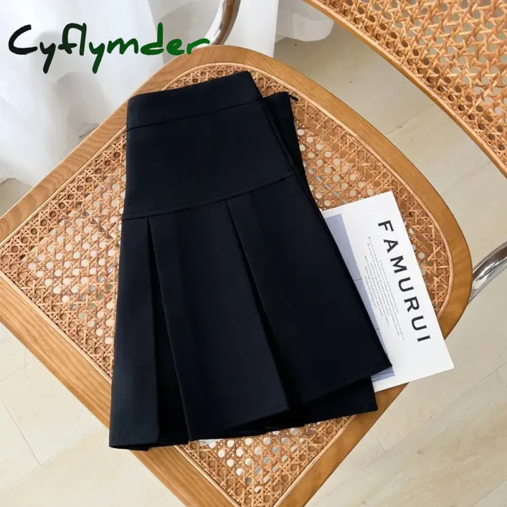 Cyflymder Grey JK Pleated Skirt Women Summer High Waist Solid Preppy Dance Skirts Y2K Korean Slim All-match Mini Skirts