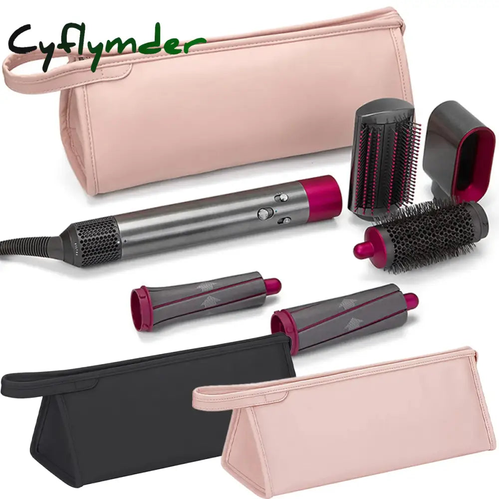 Cyflymder Hair Dryer Carrying Case Waterproof Storage Pu Leather Bag Portable Travel For Dyson