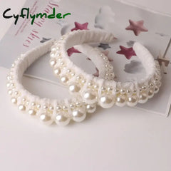 Cyflymder Hair Hoop Women Hairbands Sweet Handbands For Women Beaded Pearl Headbands Accessories