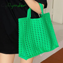 Cyflymder Handbags Shopping Women Bag Totes Female Hollow Out Crochet Spring Summer Hand-Woven