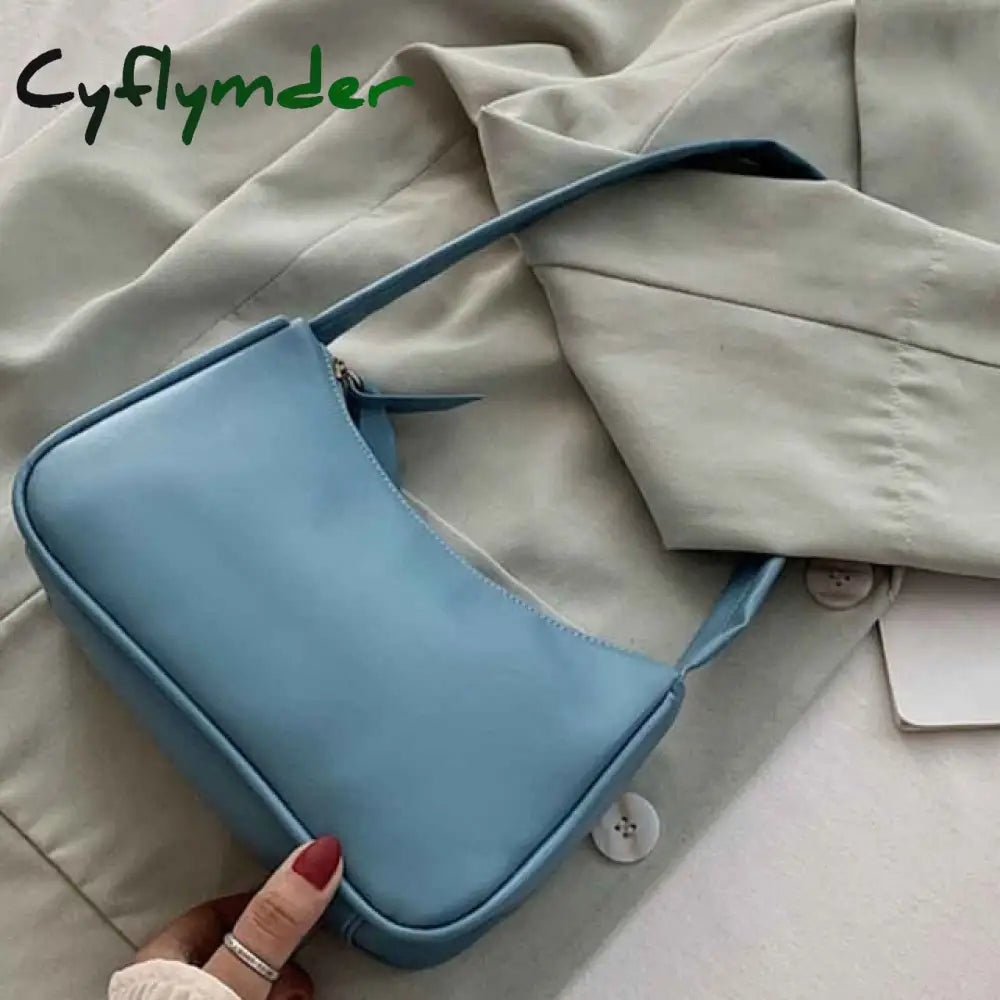 Cyflymder Handle Bag Women Retro Handbag Pu Leather Shoulder Totes Underarm Vintage Top Female