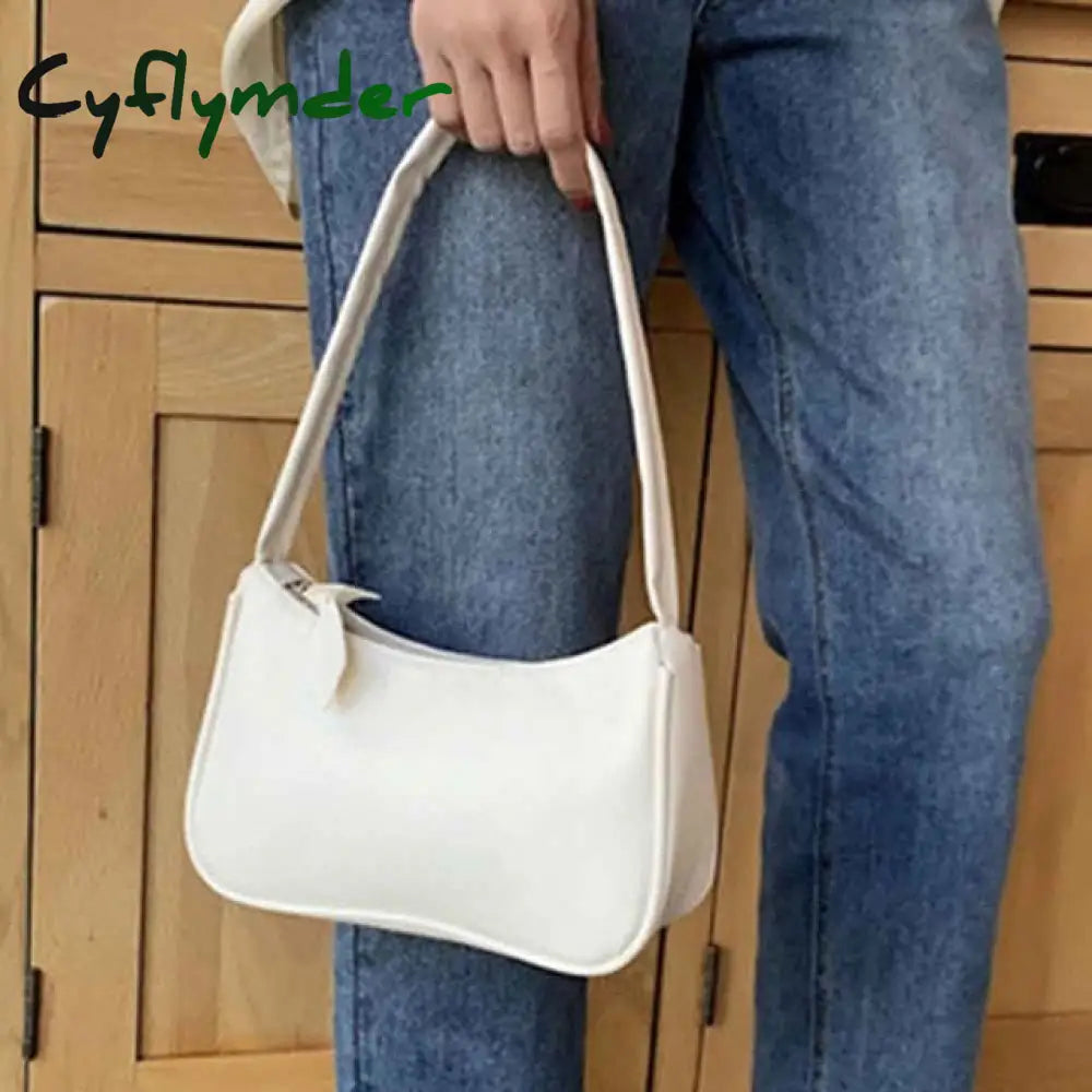 Cyflymder Handle Bag Women Retro Handbag Pu Leather Shoulder Totes Underarm Vintage Top Female