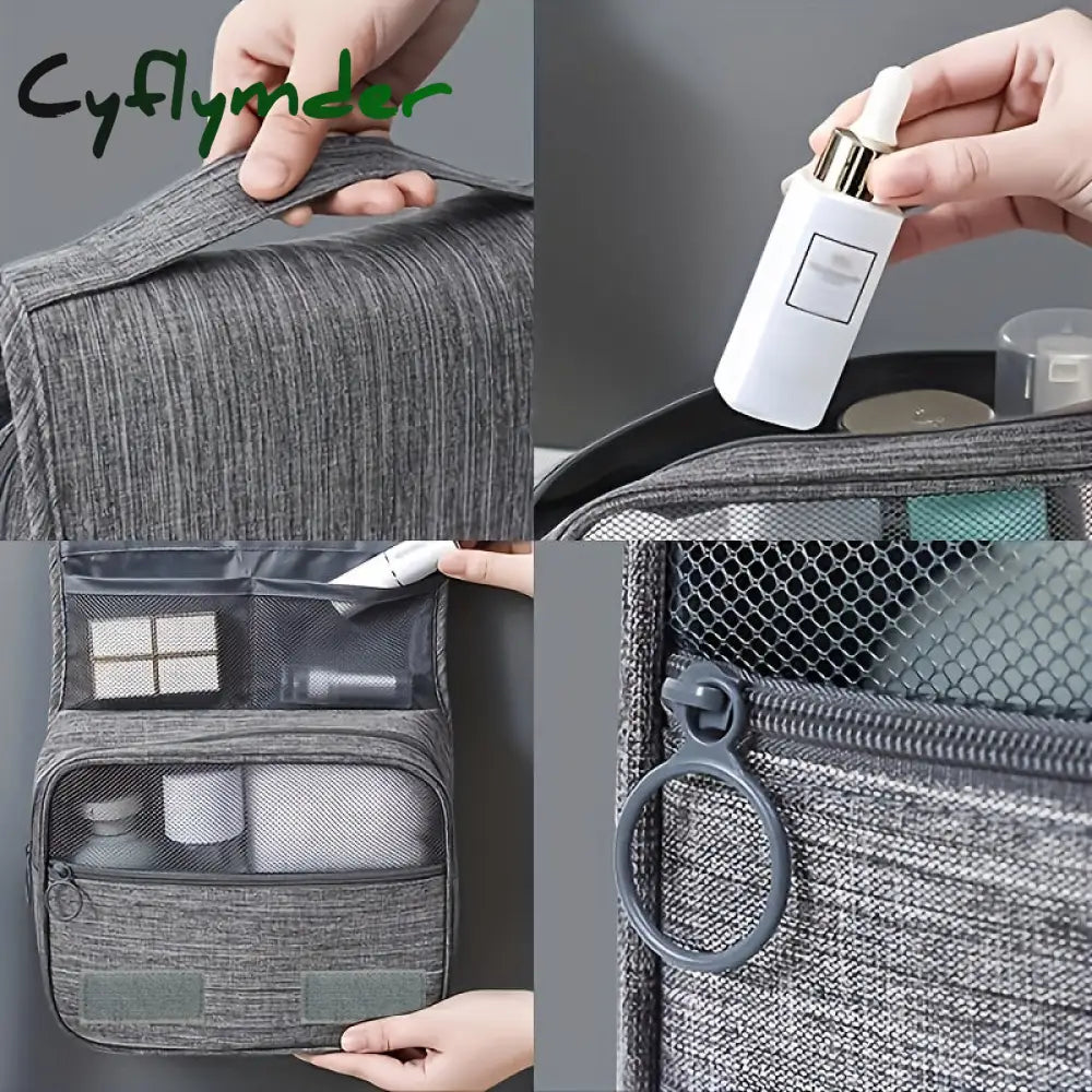 Cyflymder Hanging Toiletry Travel Bag Cosmetic Organizer Accessories Storage Makeup With Multi