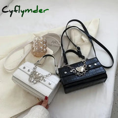 Cyflymder Harajuku Gothic Shoulder Bag Woman Metal Punk Moto Biker Style Female Handbags Cross