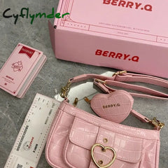 Cyflymder Harajuku Kawaii Lolita Shoulder Bag Women Pu Leather Candy Color Sweet Cute Crossbody