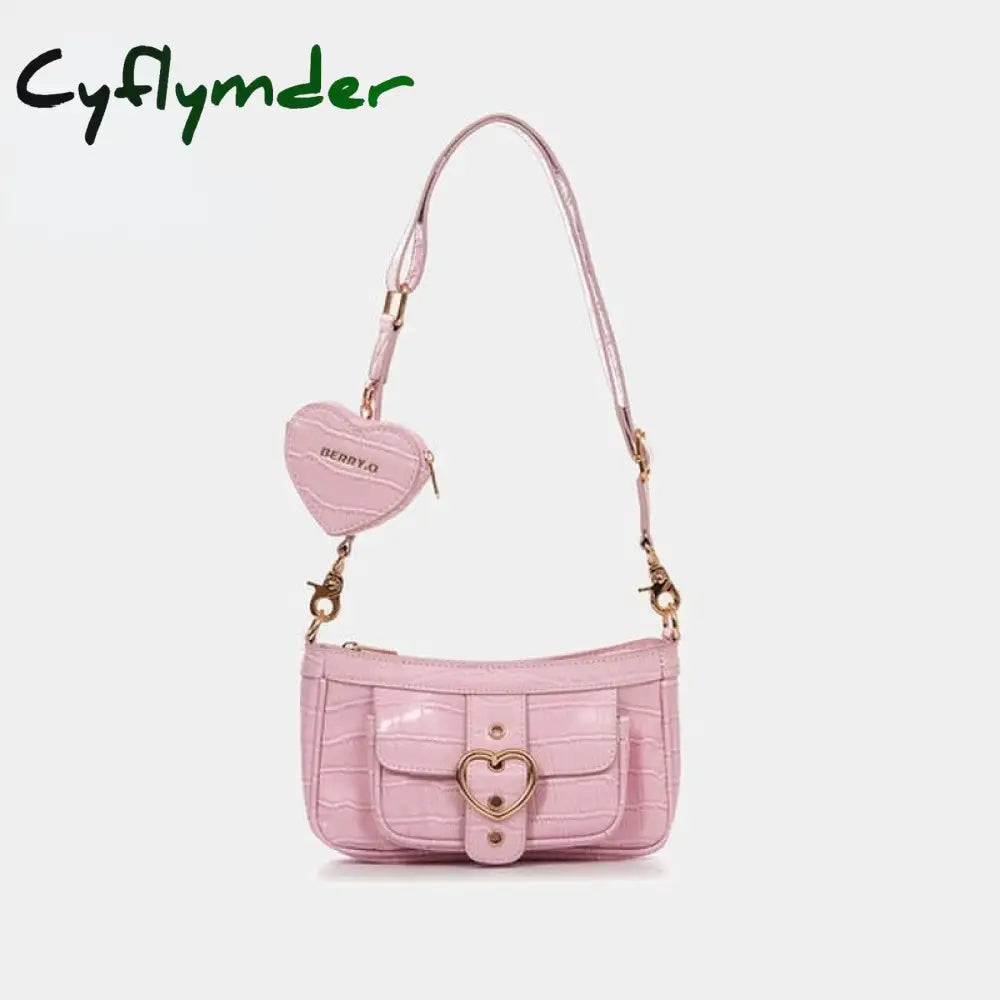 Cyflymder Harajuku Kawaii Lolita Shoulder Bag Women Pu Leather Candy Color Sweet Cute Crossbody