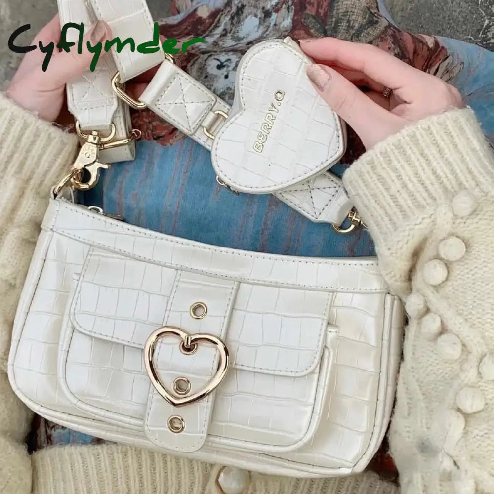 Cyflymder Harajuku Kawaii Lolita Shoulder Bag Women Pu Leather Candy Color Sweet Cute Crossbody