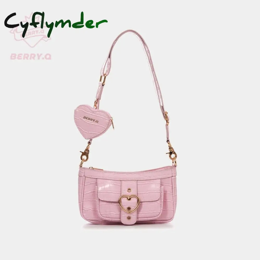 Cyflymder Harajuku Kawaii Lolita Shoulder Bag Women Pu Leather Candy Color Sweet Cute Crossbody