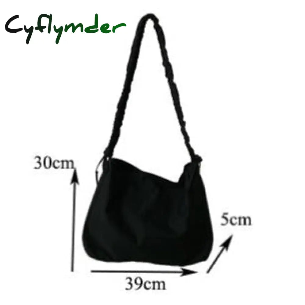 Cyflymder Harajuku New Fashion Folding Women Handbag Tote Ladies Casual Canvas Bag Aesthetic